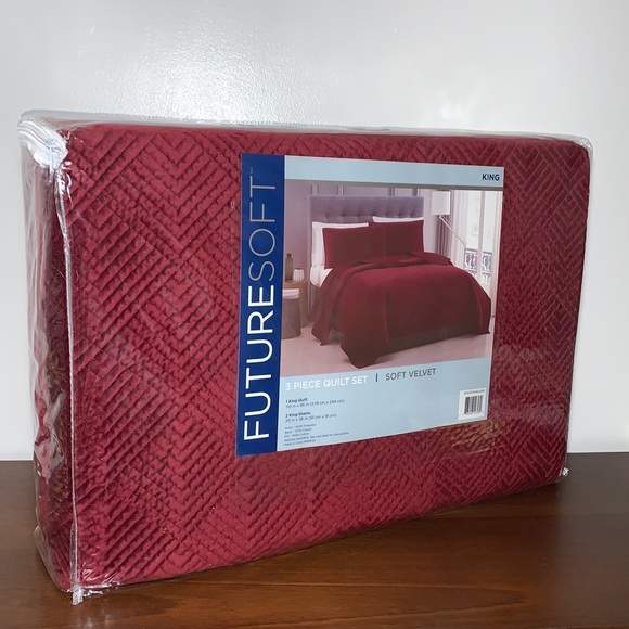 Future Soft Embroidered Velvet King Quilt Set,3-Pc - Picture 15 of 16